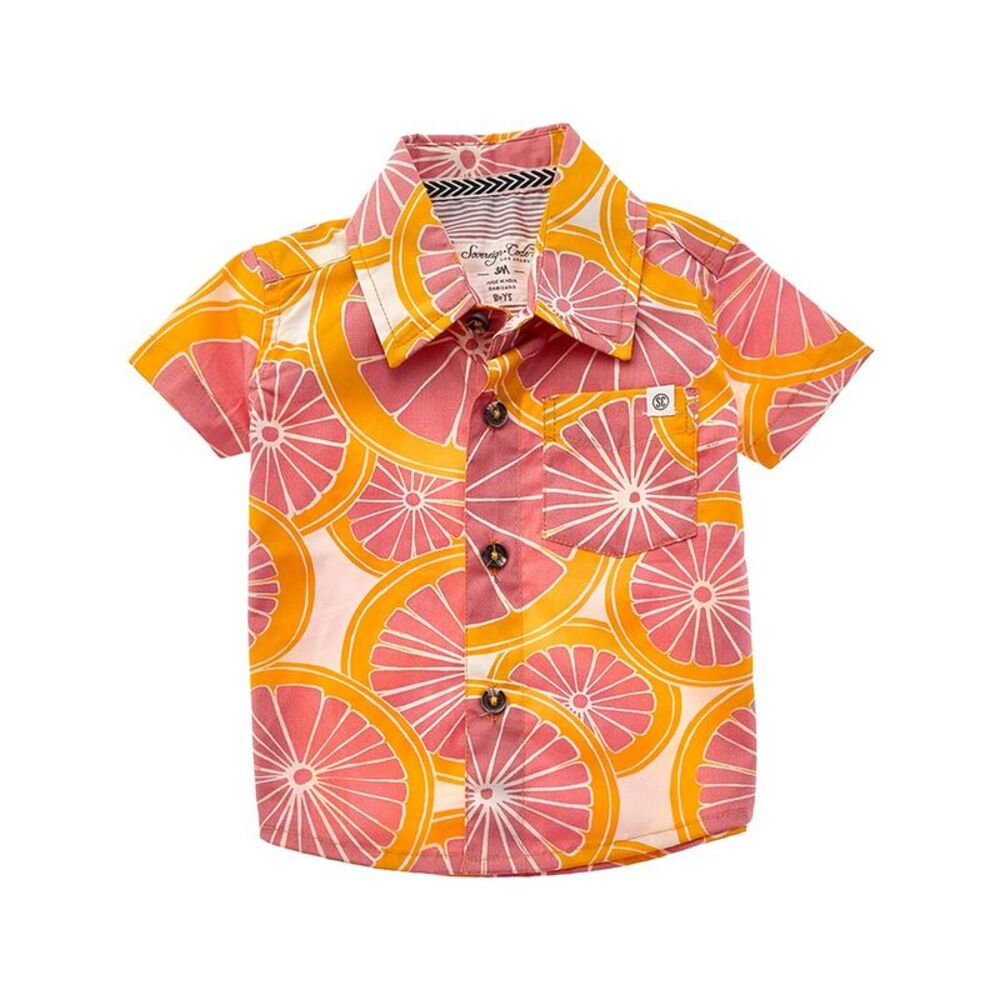 Sovereign Code Frenzy Button-Down Shirt, Orange